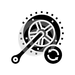 bicycle connecting rods replacement glyph icon vector illustration