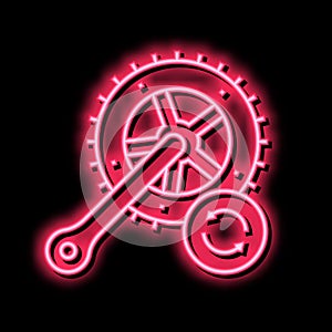 bicycle connecting rods replacement neon glow icon illustration