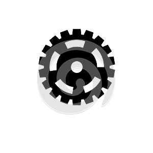 Bicycle Crank, Chainwheel Solid Flat Vector Icon Isolated on White Background