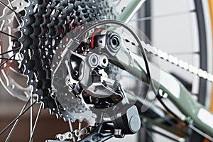 Bicycle crank system with chain close-up, mechanism for repair