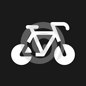 Bicycle dark mode glyph ui icon
