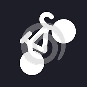 Bicycle dark mode glyph ui icon