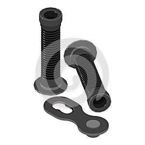 Bicycle detail icon, isometric style