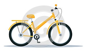 Bicycle family ride. Bike for man, woman, boy, girl. Vector cartoon illustration isolated on white background.