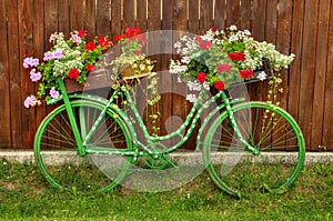 Vintage Bicycle with Flowers