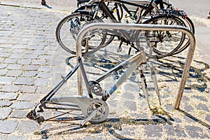 Bicycle frame without wheels