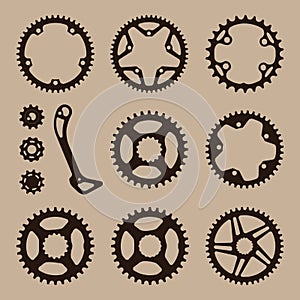 Bicycle gear cogwheel sprocket symbols chain wheel