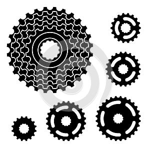 Bicycle gear cogwheel sprocket symbols