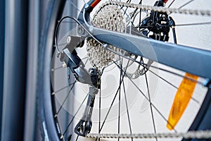 Bicycle gear drivetrain and cassette, close up