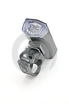 Bicycle headlights on white background