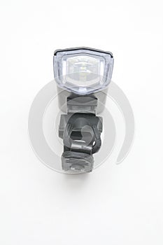 Bicycle headlights on white background