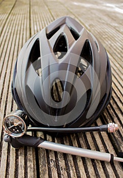 Bicycle Helmet and pump