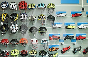 Bicycle helmets and shoes