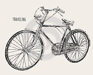 Bicycle High Detail Traveling Engraving Vintage