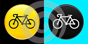 Bicycle icon flat exclusive button set