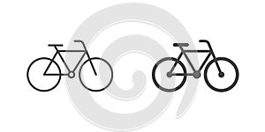 Bicycle icon in flat style. Bike vector illustration on isolated background. Transport sign business concept