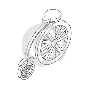 Bicycle icon, isometric 3d