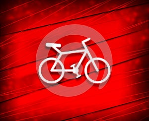 Bicycle icon shiny line red background illustration
