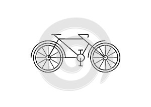 Bicycle Icon. Simple line drawing.