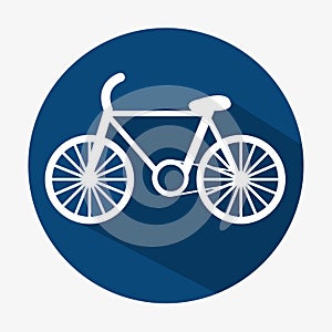 bicycle icon transport ecology button with shadow