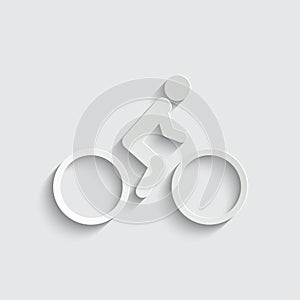 Bicycle  icon vector. Sport bike and rider icon. bicycle with man.  illustration isolated on white background