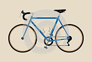 Bicycle illustration graphic vintage bike cycling Touring road race blue