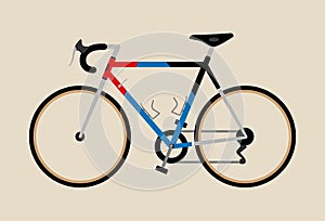 Bicycle illustration graphic vintage bike cycling Touring road race red blue black