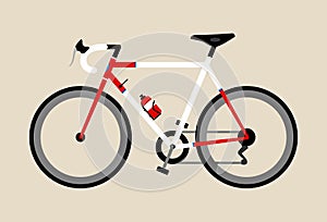 Bicycle illustration graphic vintage bike cycling Touring road race red white