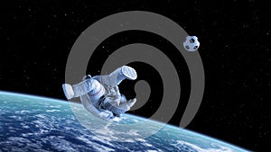 Bicycle Kick, Astronaut Shoots on Goal in Outer Space