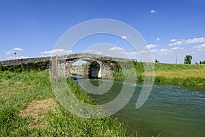 Bicycle lane along the Naviglio of Bereguardo Italy