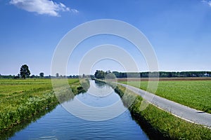 Bicycle lane along the Naviglio of Bereguardo Italy