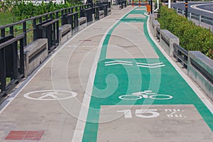 Bicycle lane around the lake.