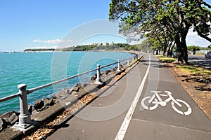 Bicycle lane in Auckland, New Zealand