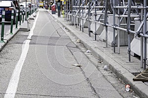 Bicycle lane on city street for bike riders