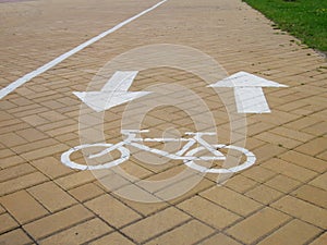 Bicycle lane - cycle path - Stock Photos