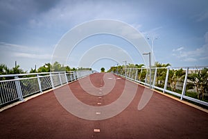 Bicycle lane and a jogging path in Cinta Costera - Panama City, Panama photo