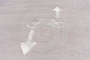 Bicycle Lane Marking on Asphalt Pavement