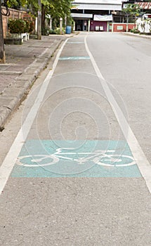 Bicycle lane in the old city of Phrae province