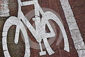 Bicycle lane road markings