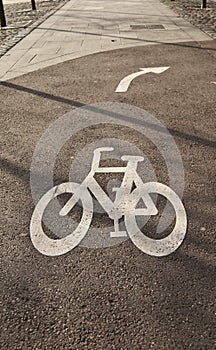 Bicycle lane road sign