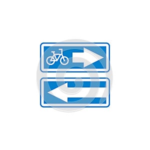 Bicycle lane road sign flat icon