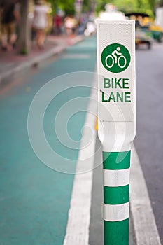 Bicycle lane road sign