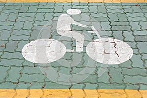 Bicycle lane sign on road