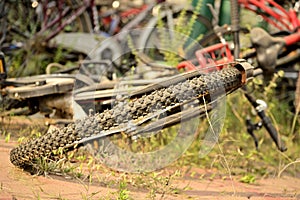 Bicycle laying down