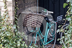 Bicycle lean on Brick Wall
