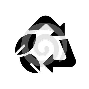 Bicycle with leaves black glyph icon