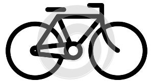 Bicycle line icon. City riding transport symbol photo