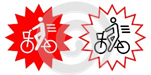 Bicycle manner vector icon illustration material Bicycle insurance