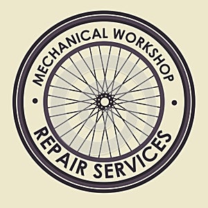 Bicycle mechanical emblem with repair service