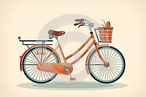 bicycle minimalist illustration of a red bike